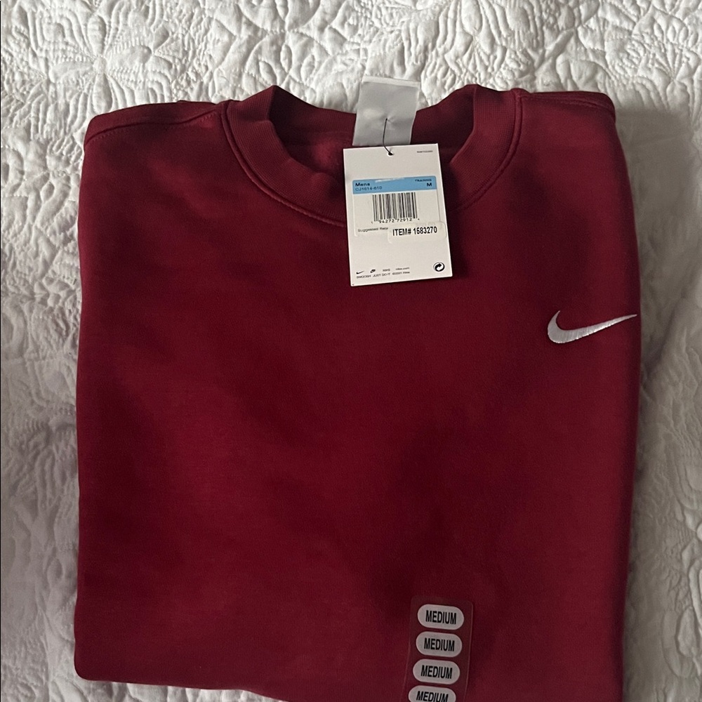Nike Men's Burgundy Crewneck Sweater